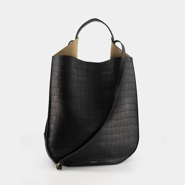 Ree Projects HELENE LARGE - SOFT CROC - BLACK