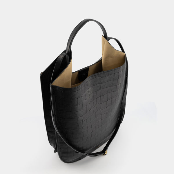 Ree Projects HELENE LARGE - SOFT CROC - BLACK