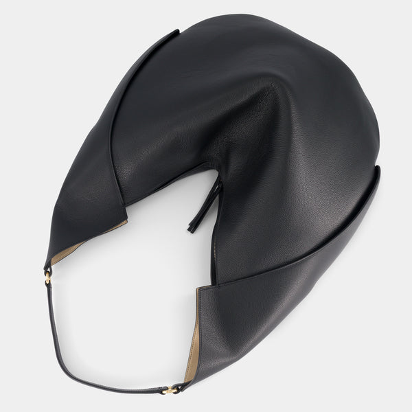 Ree Projects RIVA HOBO - PEBBLE GRAIN - BLACK