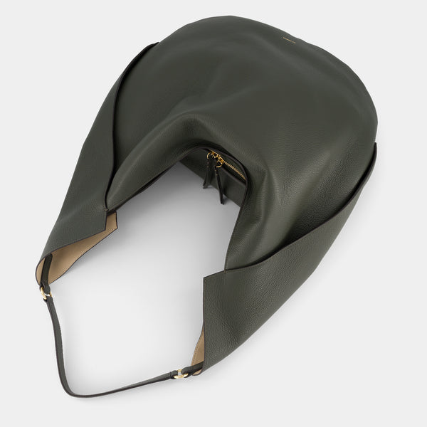 Ree Projects RIVA HOBO - PEBBLE GRAIN - DEEP MOSS