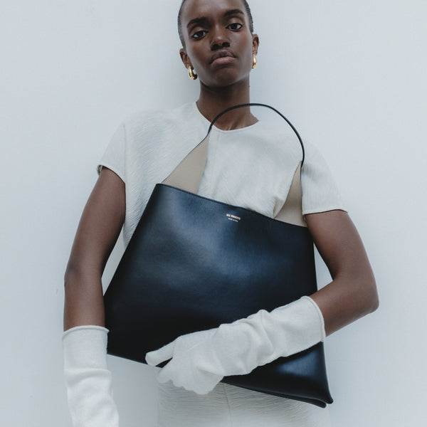 Ree Projects TOTE CLARE LARGE - SOFT CALF - BLACK