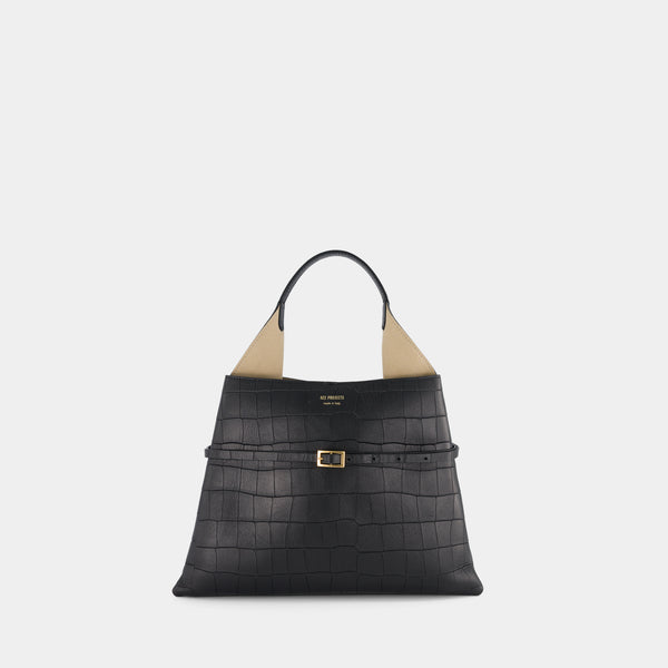 ree projects TOTE CLARE MINI - SOFT CROC - BLACK
