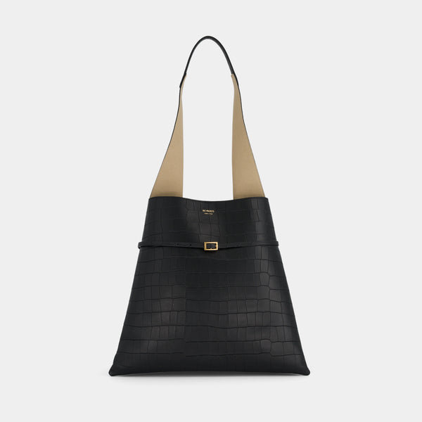ree projects TOTE NESSA - SOFT CROC - BLACK