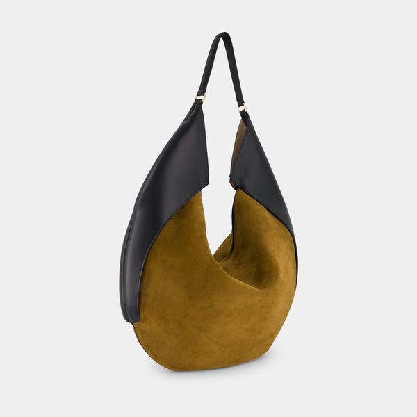 Ree Projects RIVA HOBO - SUEDE SOFT CALF - MUSTARD BLACK