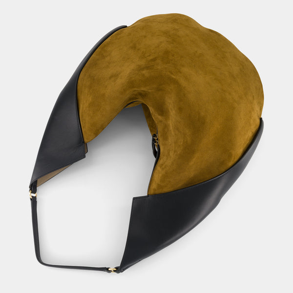 Ree Projects RIVA HOBO - SUEDE SOFT CALF - MUSTARD BLACK