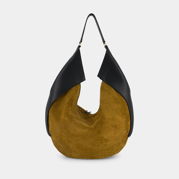ree projects RIVA HOBO - SUEDE SOFT CALF - MUSTARD BLACK