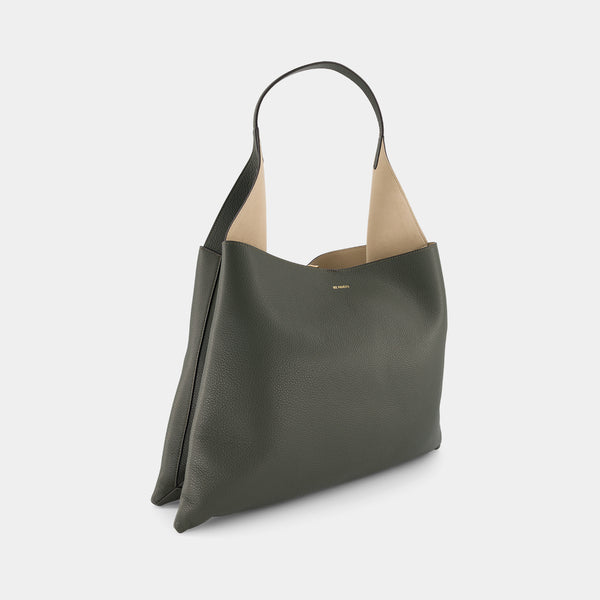 Ree Projects TOTE CLARE LARGE - PEBBLE GRAIN - DEEP MOSS