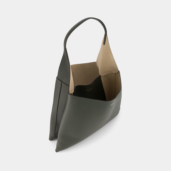 Ree Projects TOTE CLARE LARGE - PEBBLE GRAIN - DEEP MOSS