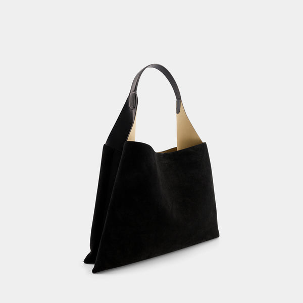 Ree Projects TOTE CLARE LARGE - SUEDE SOFT CALF - BLACK