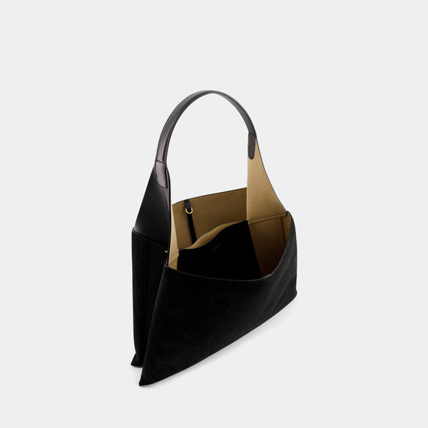 Ree Projects TOTE CLARE LARGE - SUEDE SOFT CALF - BLACK