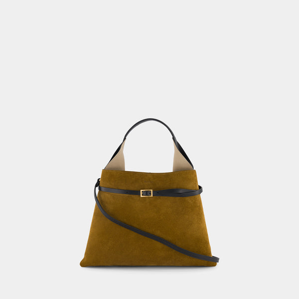 Ree Projects TOTE CLARE MINI - SUEDE SOFT CALF - MUSTARD BLACK