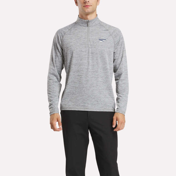 reebok classics Men's Cationic Wicking Quarter-Zip Sweatshirt