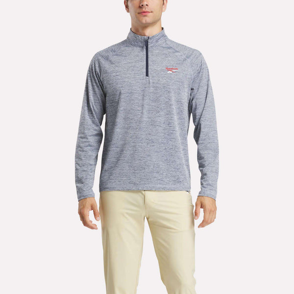 reebok classics Men's Cationic Wicking Quarter-Zip Sweatshirt