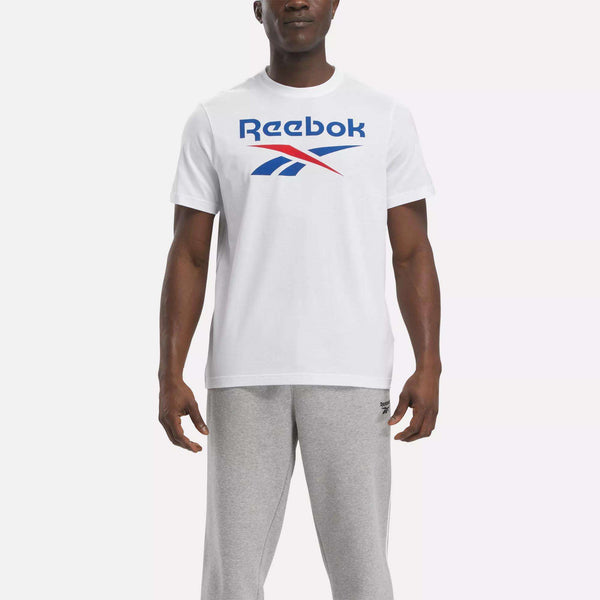 reebok classics Men's Reebok Identity Big Stacked Logo T-Shirt