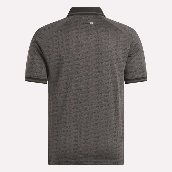 Reebok Classics Men's Short Sleeve Tonal Vector Jacquard Polo Shirt With Tipped Rib Trim