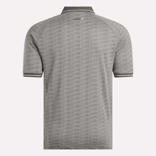 Reebok Classics Men's Short Sleeve Tonal Vector Jacquard Polo Shirt With Tipped Rib Trim