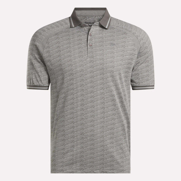 Reebok Classics Men's Short Sleeve Tonal Vector Jacquard Polo Shirt With Tipped Rib Trim