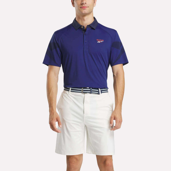 reebok classics Men's Signature Vector Colorblocked Polo Shirt