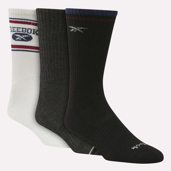 reebok classics Men's 1/2 Terry Crew Socks 3 Pairs