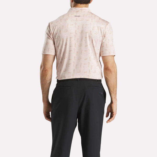 Reebok Classics Short Sleeve Tournament Etching Print Polo Shirt