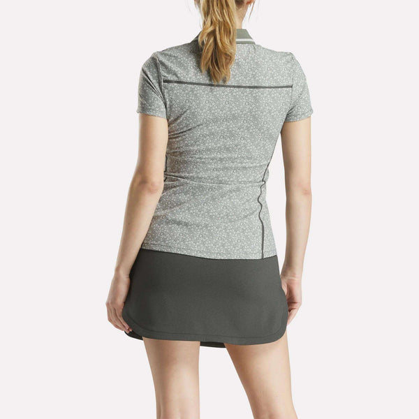 Reebok Classics Women's Cap Sleeve Johnny Collar Micro Floral Polo Shirt