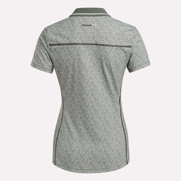 Reebok Classics Women's Cap Sleeve Johnny Collar Micro Floral Polo Shirt