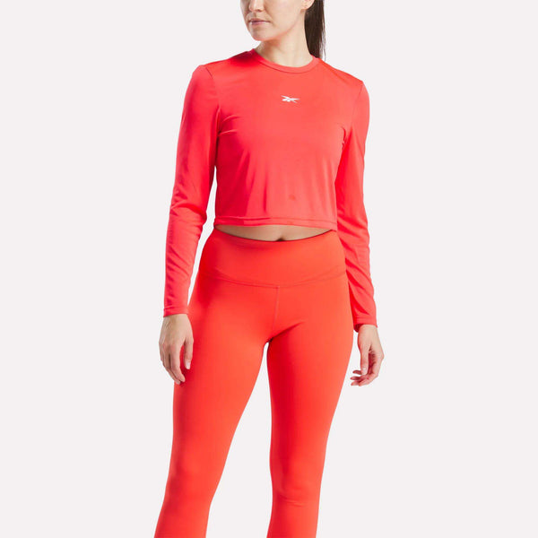 reebok classics Women's Core Slim Fit Crop Long Sleeve Tee