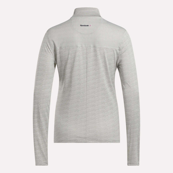 Reebok Classics Women's Long Sleeve Engineered Vector Jacquard 1/4 Zip Golf Pullover Top