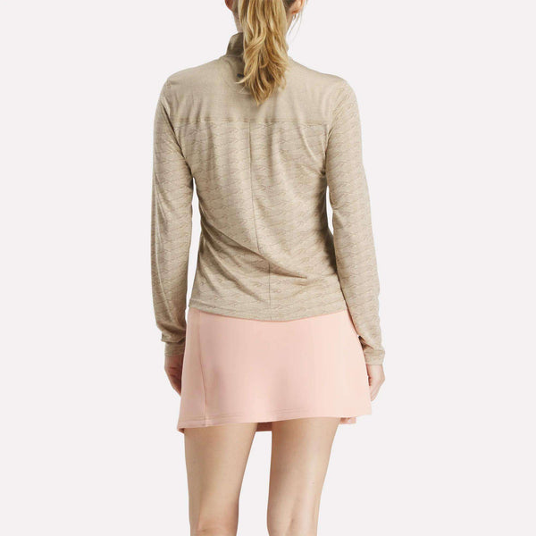 Reebok Classics Women's Long Sleeve Engineered Vector Jacquard 1/4 Zip Golf Pullover Top