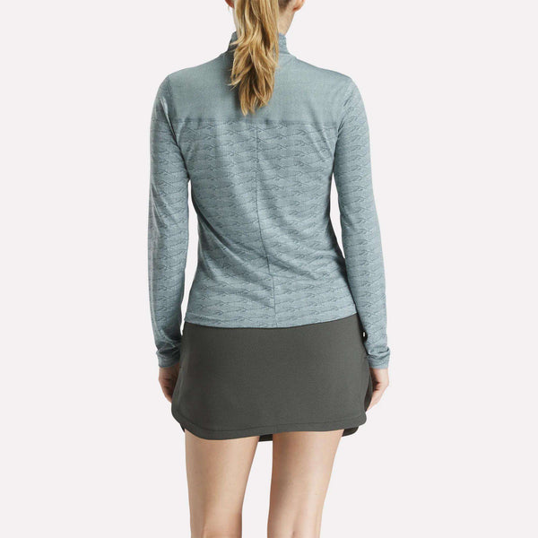 Reebok Classics Women's Long Sleeve Engineered Vector Jacquard 1/4 Zip Golf Pullover Top
