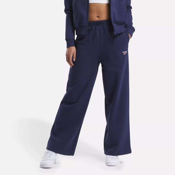 reebok classics Women's Reebok Identity Small Logo Fleece Wide Leg Pants