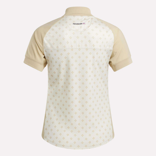Reebok Classics Women's Short Sleeve 1/4 Zip Mini Argyle Print Top