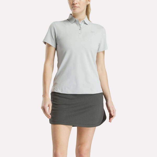 reebok classics Women's Short Sleeve Stretch Pique Placket Polo Shirt