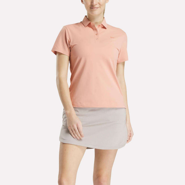 reebok classics Women's Short Sleeve Stretch Pique Placket Polo Shirt