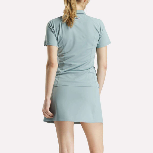 Reebok Classics Women's Short Sleeve Zip Bodycon Golf Polo Shirt
