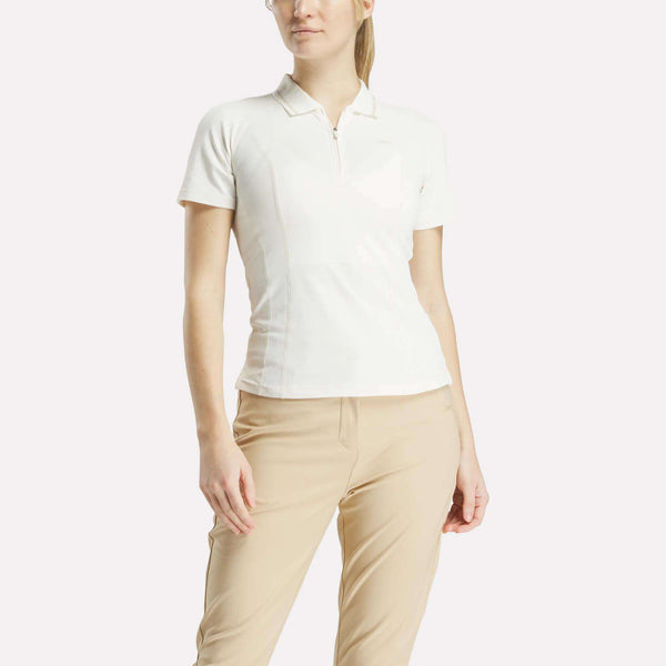 reebok classics Women's Short Sleeve Zip Bodycon Golf Polo Shirt