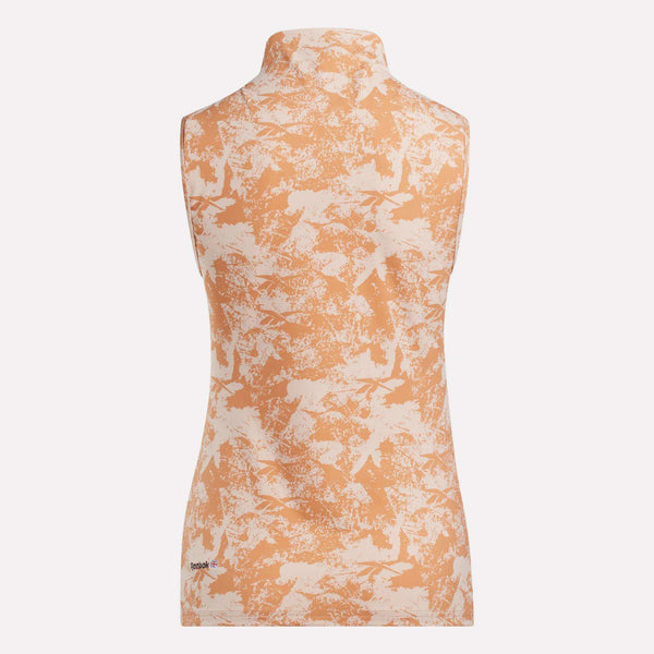 Reebok Classics Women's Sleeveless Mock Neck Golf Top - Vector Abstract Print