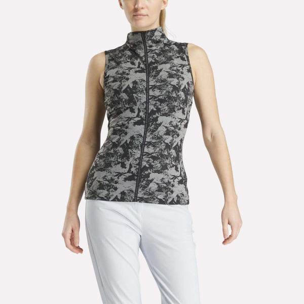 reebok classics Women's Sleeveless Mock Neck Golf Top - Vector Abstract Print