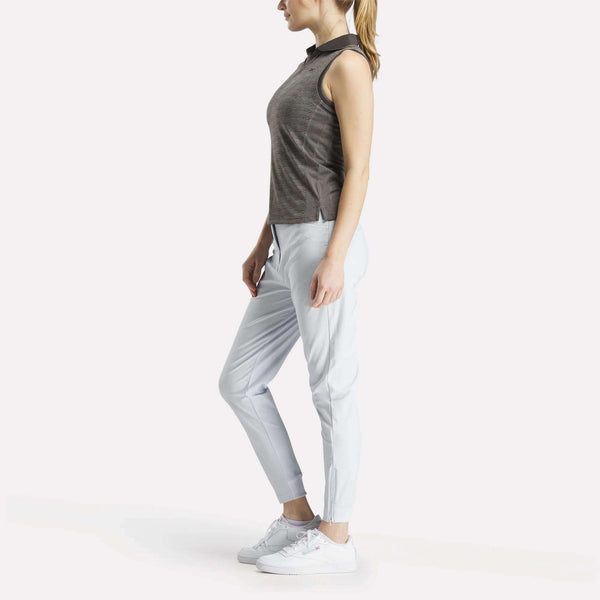 Reebok Classics Women's Sleeveless Tonal Vector Jacquard Golf Polo Shirt