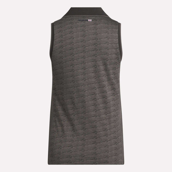 Reebok Classics Women's Sleeveless Tonal Vector Jacquard Golf Polo Shirt
