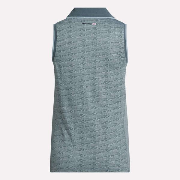 Reebok Classics Women's Sleeveless Tonal Vector Jacquard Golf Polo Shirt