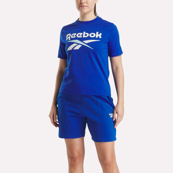 reebok classics Women's Two-Color Logo Crew Short Sleeve Tee