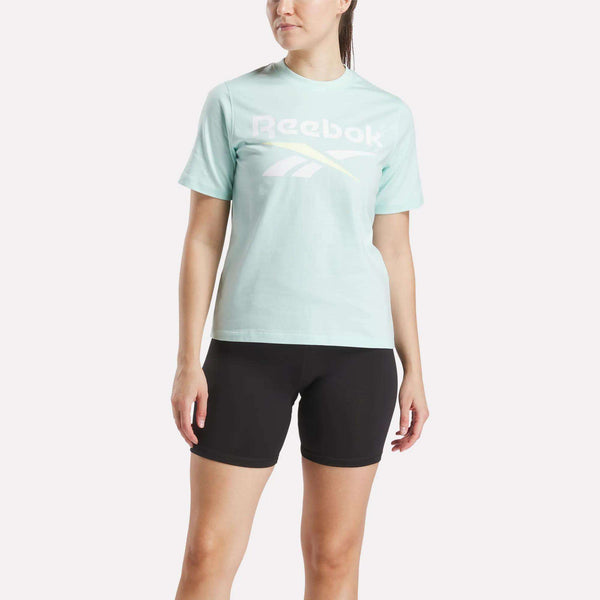 reebok classics Women's Two-Color Logo Crew Short Sleeve Tee