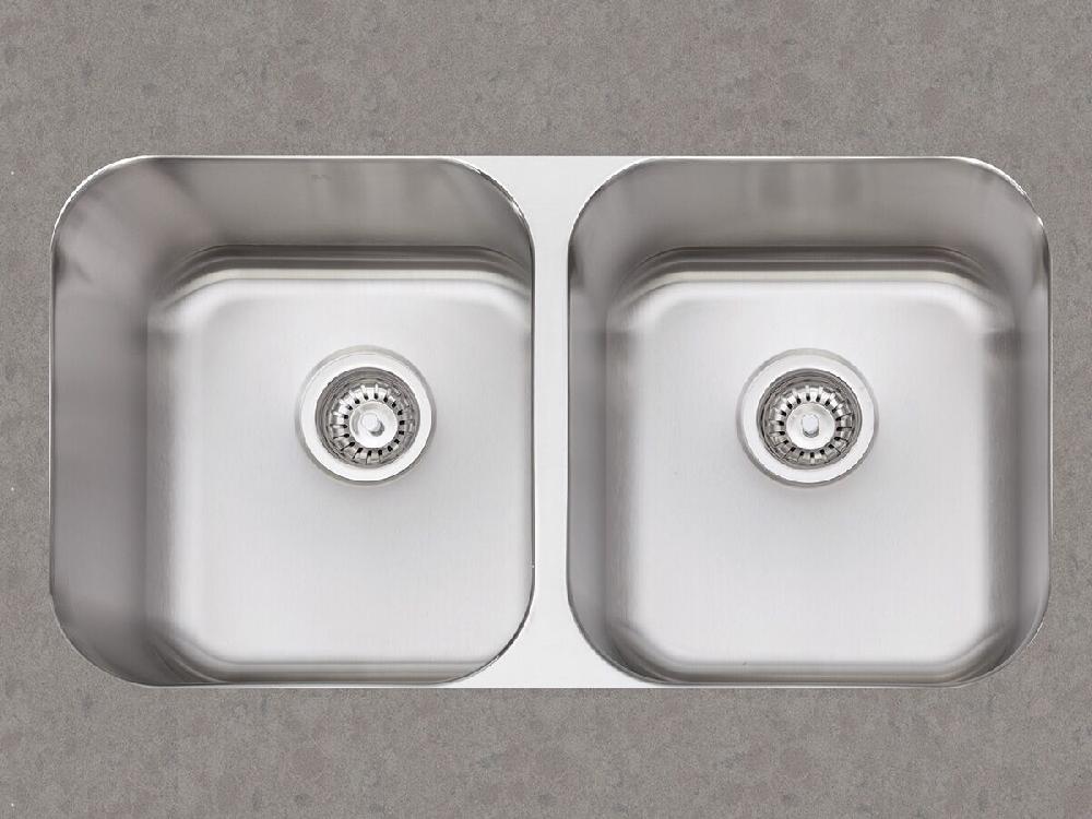 reece AFA Flow Double Bowl Undermount Sink No Taphole 796mm Stainless Steel