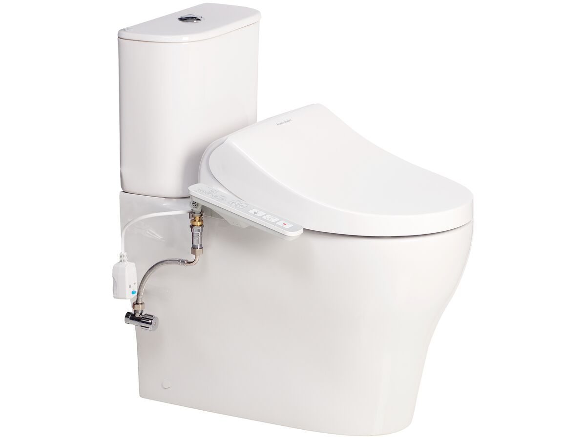 reece American Standard Cygnet Round Overheight Close Coupled Back to Wall Back Inlet Toilet Suite with SpaLet E-Bidet Seat (4 Star)