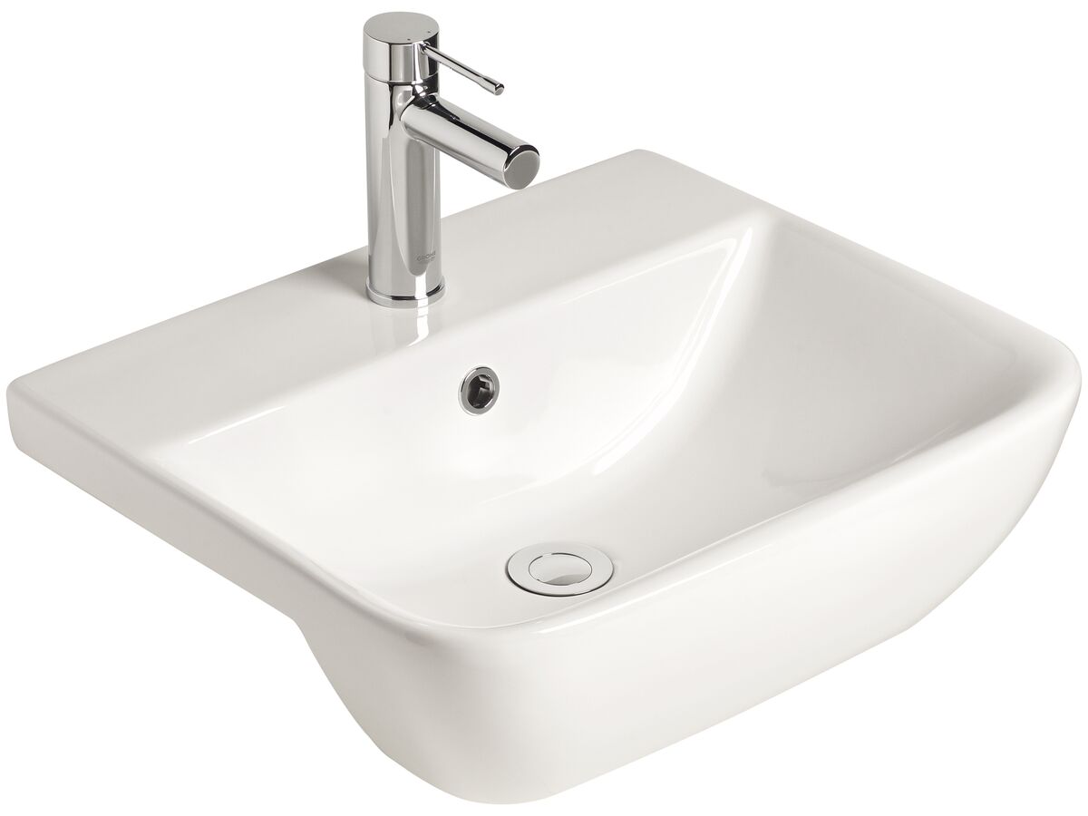 reece American Standard Cygnet Semi Recessed Basin 1 Taphole 500mm White