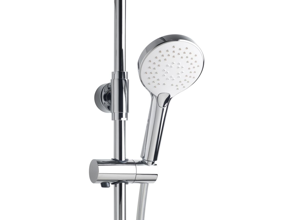 Reece American Standard Cygnet Twin Shower Round With Top Rail Water Inlet 3 Function Chrome (3 Star)