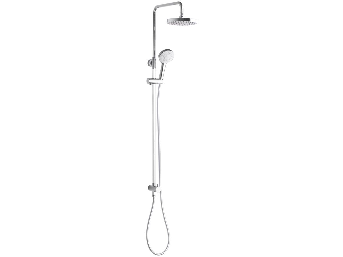 reece American Standard Cygnet Twin Shower Round with Top Rail Water Inlet 3 Function Chrome (3 Star)
