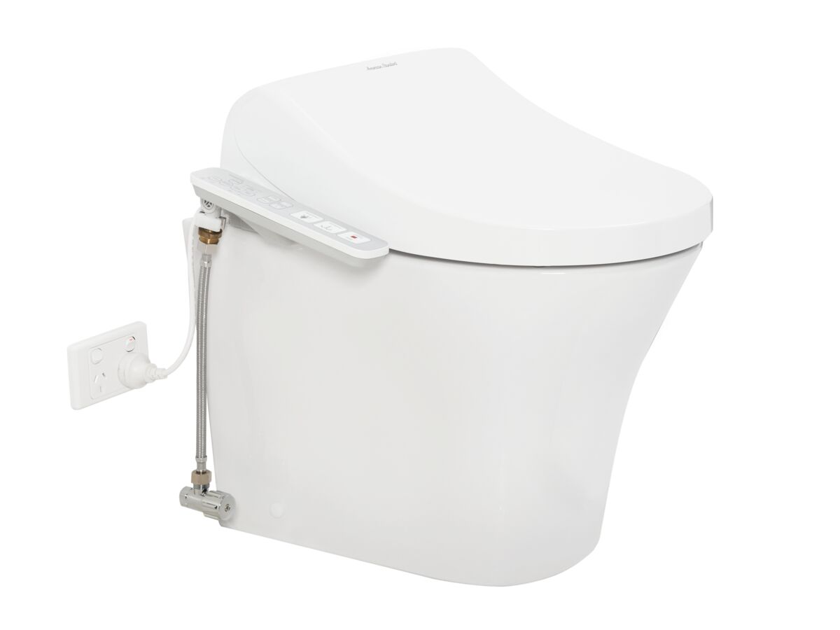 reece American Standard Signature Hygiene Rim Back to Wall Pan with SpaLet E-Bidet Seat (4 Star)
