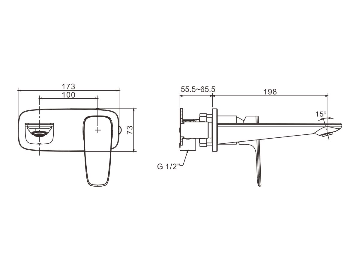Reece American Standard Signature Wall Basin Mixer Set Chrome (5 Star)